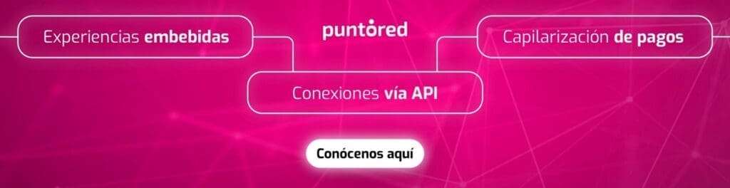 Un fondo rosa con las palabras conversión de api para instituciones financieras. Finanzas embebidas